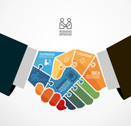 商務(wù)團隊合作信息圖矢量素材 高效溝通與協(xié)作的視覺工具